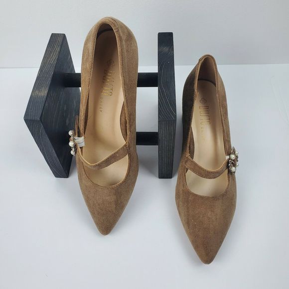 Dusto Faux Suede Block Mary Jane Heel 36/6 EUC - Picture 2 of 8